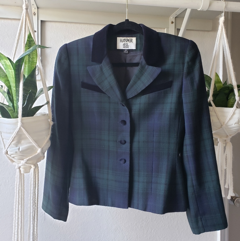 Vintage Velvet Trimmed Blazer